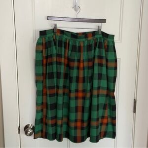 ModCloth x Collectif Green Plaid Skirt